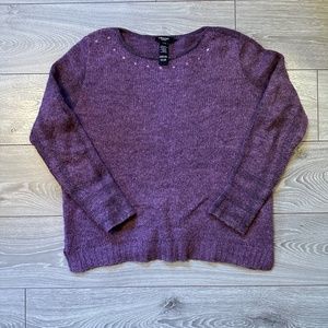 Olsen Europe Star Neck Detail Wool Blend Knit Sweater